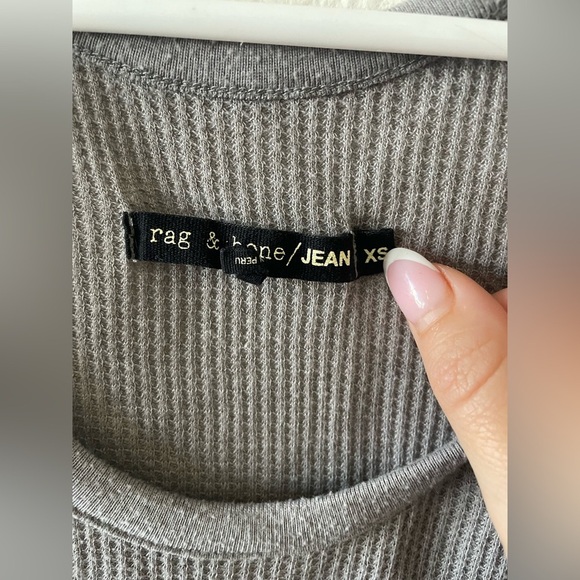 Rag and bone jeans waffle knit dark grey tank top - Picture 3 of 3